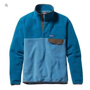 Patagonia men’s Lightweight Synchilla® Snap-T® Pullover blue brown jacket S